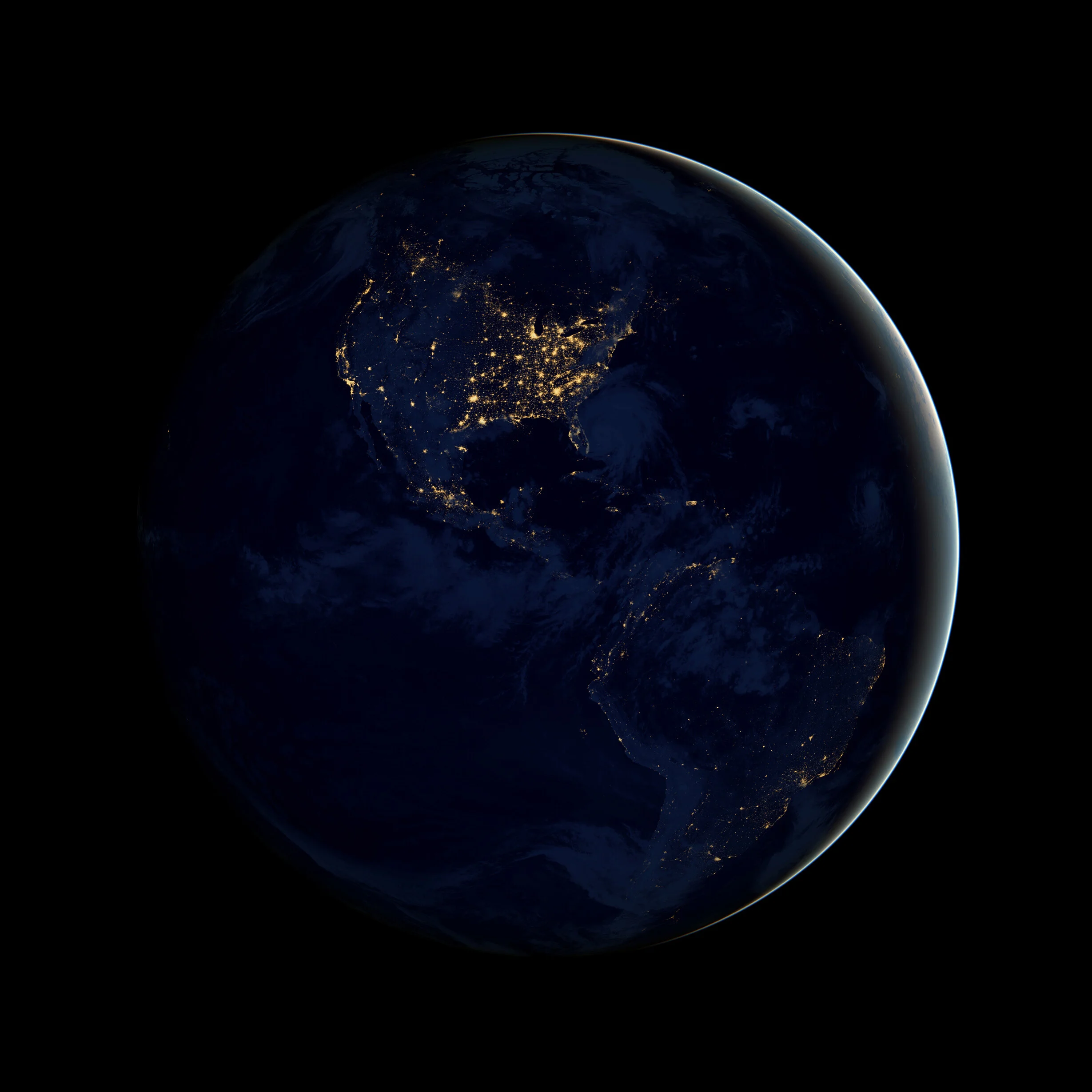 2012년 Suomi NPP 위성의 합성 이미지, 밤의 지구.